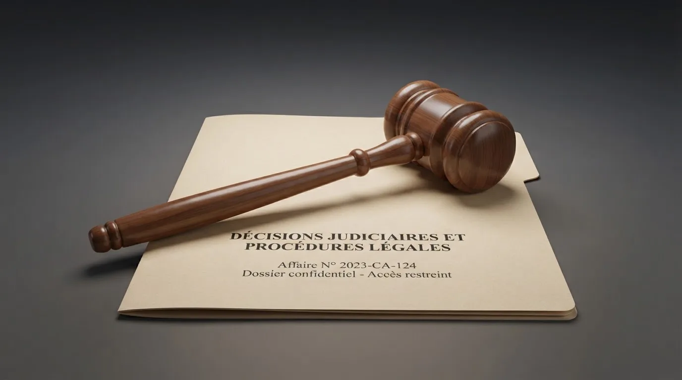A gavel resting on a folder marked with a legal document, symbolizing regulatory enforcement