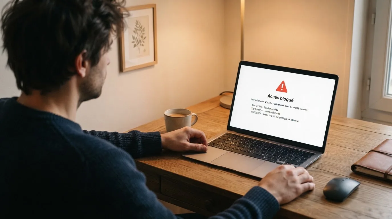 Une page de liste noire de sites bloqués affichée dans un navigateur, avec une colonne de dates
