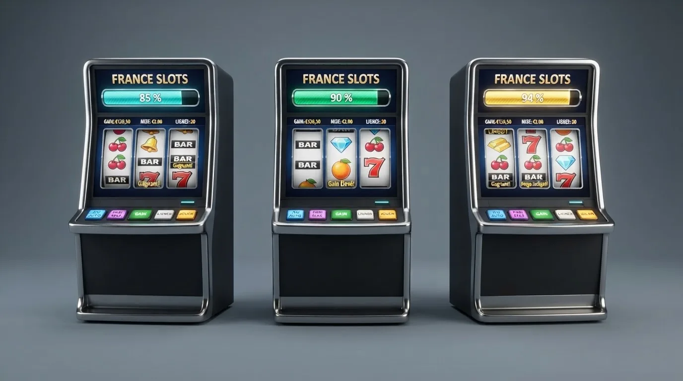 Tableau comparatif de taux de redistribution affichés sur plusieurs machines à sous en ligne